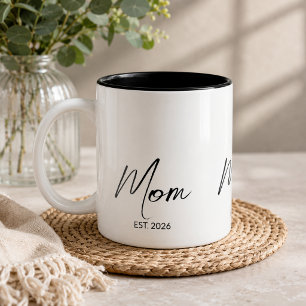 Taza Bicolor Mamá Estableció Escritura Negra Regalo de Nueva Ma