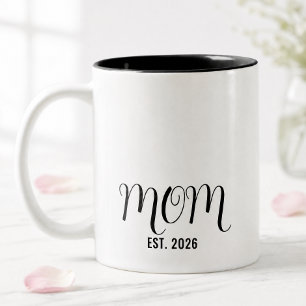 Taza Bicolor Mamá Estableció Escritura Negra Regalo de Nueva Ma