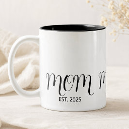 Taza Bicolor Mamá Estableció Escritura Negra Regalo de Nueva Ma