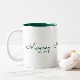 Taza Bicolor Mamá Estableció Escritura Verde