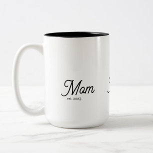 Taza Bicolor Mamá Estableció Guión Negro