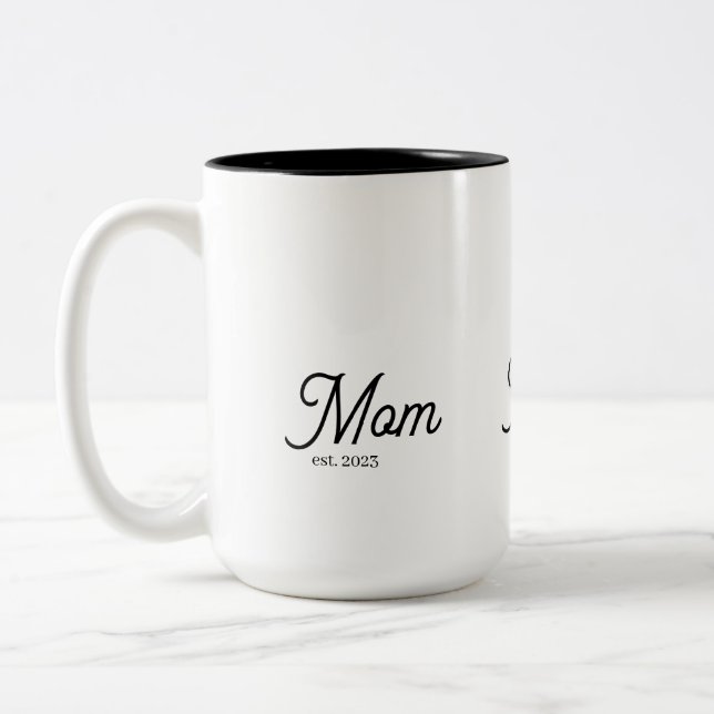 Taza Bicolor Mamá Estableció Guión Negro (Izquierda)