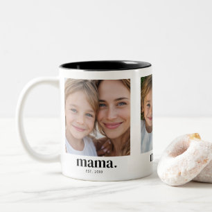 Taza Bicolor Mama Estableció Negro 3 Foto
