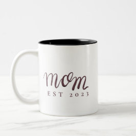 Taza Bicolor Mamá Estableció Nombre Personalizado Regalo de Nue