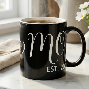 Taza Bicolor Mamá Estableció Nuevo Corazón Grande de Escritura 