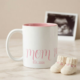 Taza Bicolor Mamá Estableció Rosa Script Rosa Nuevo Regalo de M
