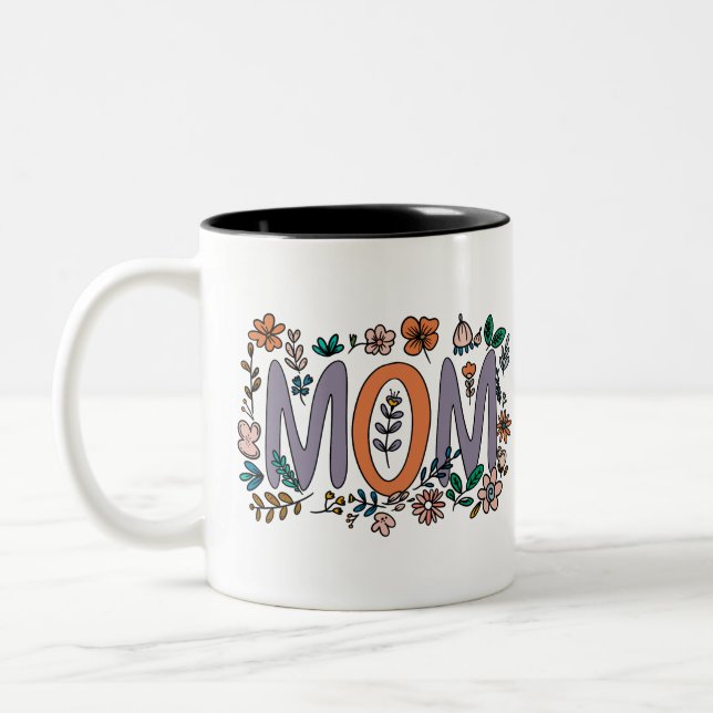 Taza Bicolor Mamá Floral Mug (Izquierda)