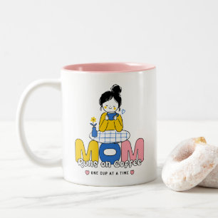 Taza Bicolor Mamá Funciona con Café Lindo Retro