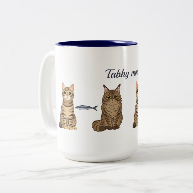Taza Bicolor Mamá Gatita Adorable (Anverso izquierdo)