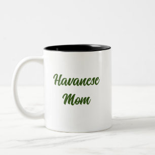 Taza Bicolor Mamá habanesa Mug con el White Havanese