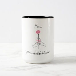 Taza Bicolor 'Mamá, haces florecer la vida' - Mugre Minimalista