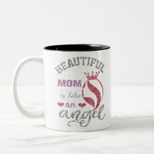 Taza Bicolor Mamá hermosa es como un ángel