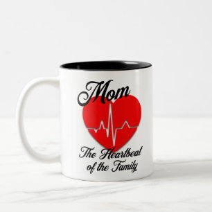 Taza Bicolor Mamá latido de corazón del cumpleaños del Día de l