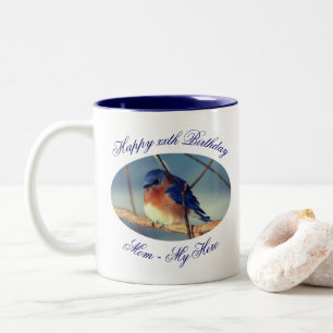 Taza Bicolor Mamá mi héroe feliz cumpleaños Bluebird personaliz