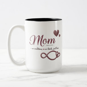 Taza Bicolor Mamá Mug cardíaca infinita - sin condiciones, solo