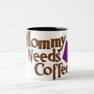 Taza Bicolor mamá-necesidad-café-logotipo