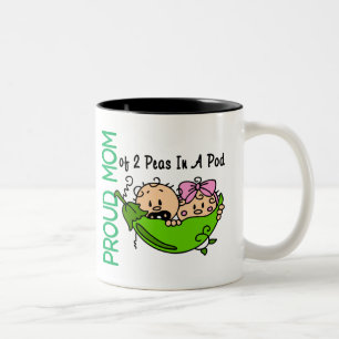 Taza Bicolor Mamá orgullosa de 2 guisantes en una VERSIÓN 3 d