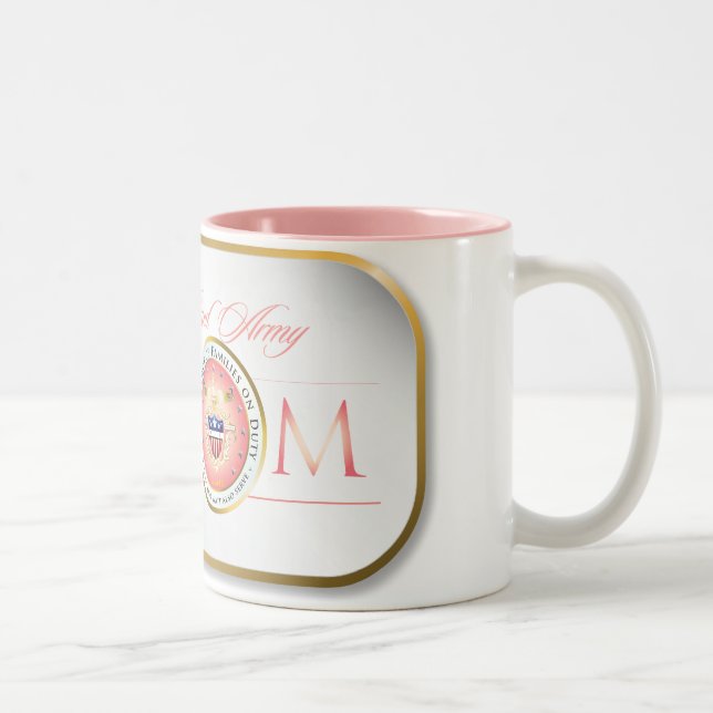 Taza Bicolor Mamá orgullosa rosada del ejército (Derecha)