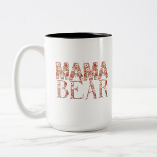 Taza Bicolor Mamá Oso Floral Ditsy Conmovedor
