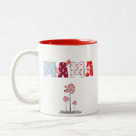 Taza Bicolor Mama Patchwork Heart Mug - regalo del Día de la Ma