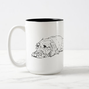 Taza Bicolor Mamá Perro, Dachshund de Pelo Duro - Lindo