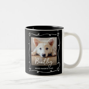 Taza Bicolor Mamá Perro Hija Favorita Foto Corazones Garabatos