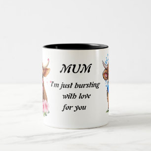 Taza Bicolor Mamá personalizada Café de vaca en las tierras alt