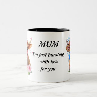 Taza Bicolor Mamá personalizada Café de vaca en las tierras alt