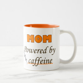 Taza Bicolor mamá Powered by caffeine