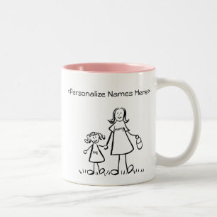Taza Bicolor Mamá y yo - Madre y Personalizado pequeña Mug rega