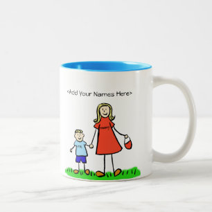 Taza Bicolor Mamá y yo - Personalizados de niños rubios