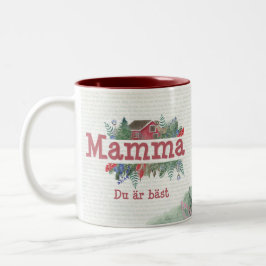 Taza Bicolor Mamma Jag älskar sueca cavar café de dos tonos