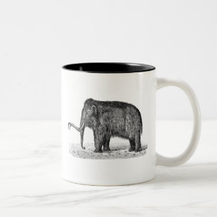 Taza Bicolor Mamuts lanosos del ilustracion del mamut lanoso