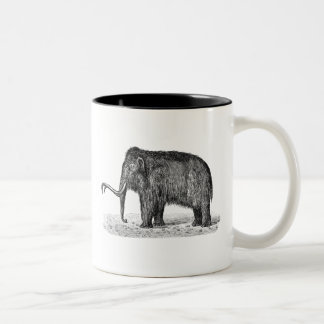 Taza Bicolor Mamuts lanosos del ilustracion del mamut lanoso