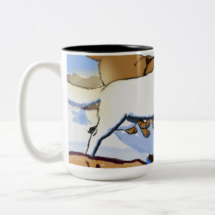 Taza Bicolor Manada de lobos corriendo en la hermosa nieve
