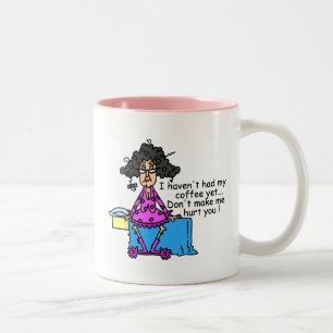 Taza Bicolor Mañana Antes Del Café Humor