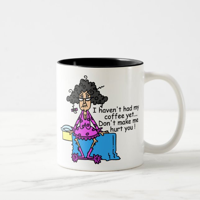 Taza Bicolor Mañana Antes Del Café Humor (Derecha)