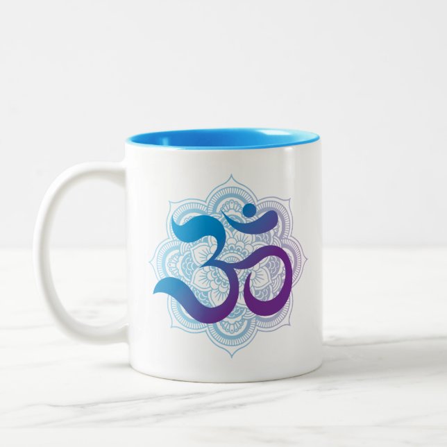 Taza Bicolor Mañana Mantra Purple Blue Om (Izquierda)