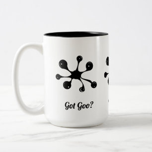 Taza Bicolor mancha de goo negro abstracto moderno
