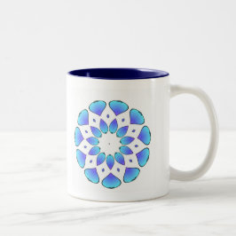 Taza Bicolor mandala azul
