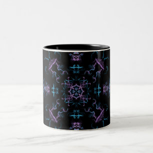 Taza Bicolor Mandala azul y púrpura electrificante