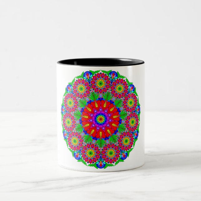 Taza Bicolor Mandala de primavera (Centro)