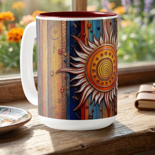 Taza Bicolor Mandalá del solsticio