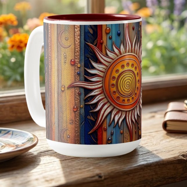 Taza Bicolor Mandalá del solsticio  (Subido por el creador)
