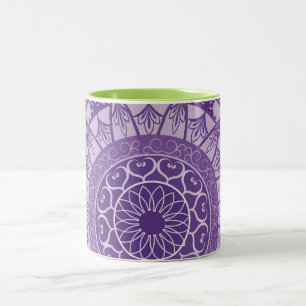 Taza Bicolor Mandala en púrpura