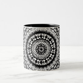 Taza Bicolor mandala floral de la tinta
