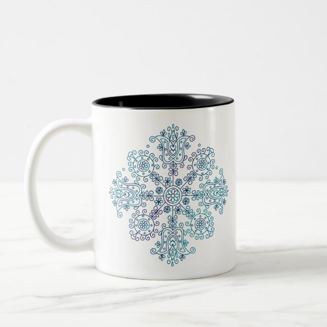 Taza Bicolor Mandalá Folclórica (Izquierda)