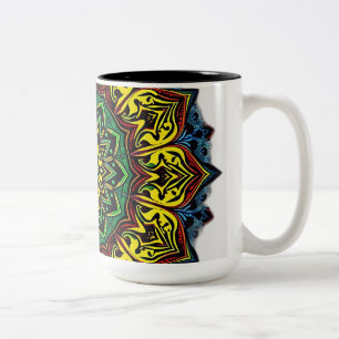 Taza Bicolor Mandalas culturales con patrones geométricos