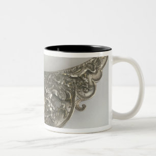 Taza Bicolor Manija de una placa que muestra el nacimiento de