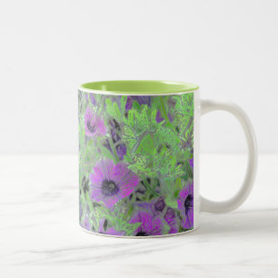 Taza Bicolor MANIPULACIÓN DE FOTOGRAFÍAS Florales, PETUNIAS PUR